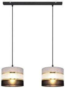Lampadario a sospensione con filo HELEN 2xE27/15W/230V nero/grigio/oro
