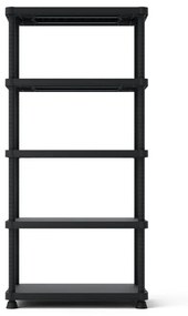 Scaffale in kit 5 ripiani L 90 x P 45 x H 187.5 cm nero, portata per ripiano 50 kg