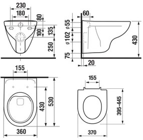 JIKA H8663840000001 - WC sospeso LYRA + sedile per WC SoftClose LYRA