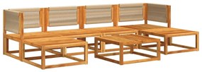 Set divano da giardino 7 pz con cuscini legno massello acacia