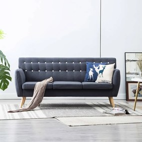 Divano A 3 Posti Rivestito İn Tessuto 172x70x82 Cm Grigio Scuro /