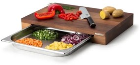 Continenta C4211 - Tagliere da cucina con ciotola in noce 48x32,5cm