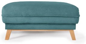 Poggiapiedi turchese con rivestimento in velluto a coste Tori – Bonami Selection