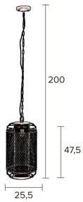 Lampada a sospensione nera con paralume in metallo ø 25,5 cm Archer - Dutchbone