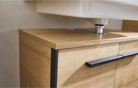 Mobile da lavabo di colore naturale con effetto rovere da appendere 53x60 cm Quickset 395 – Pelipal