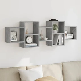 Scaffale A Muro Grigio Cemento 129x18x42 Cm İn Truciolato /