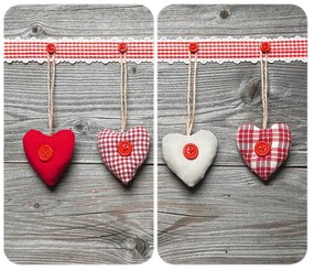 Set di 2 coperchi in vetro per stufa Heart, 52 x 30 cm Hearts - Wenko