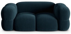 Divano blu scuro con rivestimento in velluto 180 cm Loretto – Cosmopolitan Design