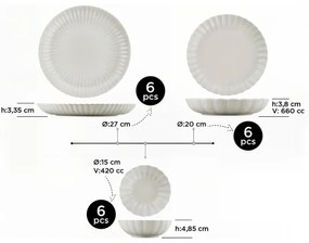 Set da tavola 18 pezzi bianco/porcellana