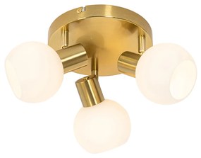 Faretto da soffitto dorato con vetro opalino 3 luci orientabile - Anouk