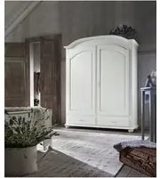 Armadio shabby 2 ante classico legno bianco 181x61x224