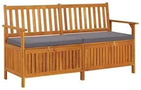 Cassapanca con cuscino 148 cm in legno massello di acacia