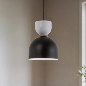 Lamkur Lighting Lampada a sospensione Clementine, nero/bianco, a 1 luce, E27