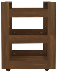 Carrello da cucina rovere marrone 60x45x80 cm legno multistrato