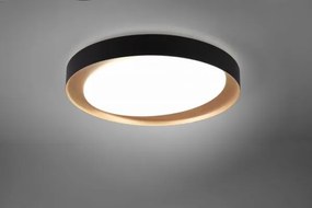 Plafoniera zeta led diffusore bianco con bordo nero e oro  r62712402