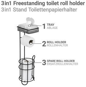 Porta carta igienica nero opaco in acciaio – Wenko