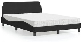 Letto Con Materasso Nero 120x200 Cm İn Velluto /