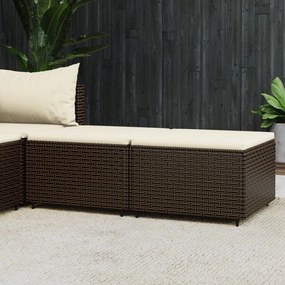 Poggiapiedi Da Giardino Con Cuscini 2 Pz İn Polyrattan Marrone /