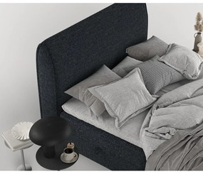 Letto boxspring nero con contenitore 140x200 cm Melba - Maison de Rêve