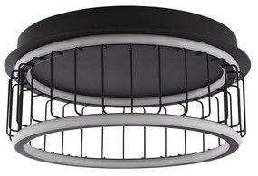 Plafoniera Contemporanea Circolo Alluminio Bianco Silicone Nero Led 40W 3000K