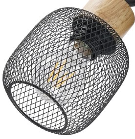 Brilagi - Faretto orientabile BASKLITE 3xE27/15W/230V, finitura legno di hevea/nero