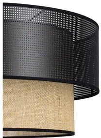 Plafoniera BORHO 1xE27/60W/230V Ø 40 cm nero/iuta