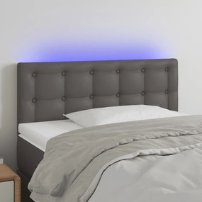 Testiera Grigio A Led 100x5x78/88 Cm İn Similpelle /