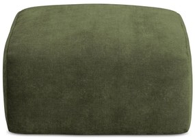 Poggiapiedi verde con rivestimento in ciniglia Leila – Makamii