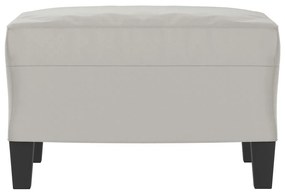 Poggiapiedi grigio chiaro 60x50x41 cm in tessuto microfibra