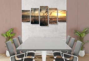 Quadri 5 pezzi – Tramonto sulla spiaggia