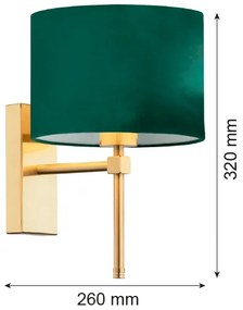 Argon 8107 - Applique ABBANO 1xE27/15W/230V ottone/verde