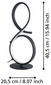 Eglo 901269 - Lampada da tavolo LED SERPINS LED/11,4W/230V 3000K nero