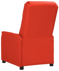Poltrona reclinabile elettrica rossa in similpelle