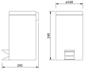 Aqualine - Cestino dei rifiuti SIMPLE LINE 3 l bianco opaco