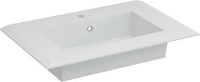 Lavabo a incasso rettangolare L 71 x H 2 x P 46 cm in resina bianco
