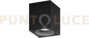 Plafoniera town nera quadrata 1 luce attacco gu10 8x8x10cm