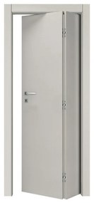 Porta interna pieghevole a libro asimmetrica Idra in legno colore grigio, L 70 x H 210 cm, apertura a destra