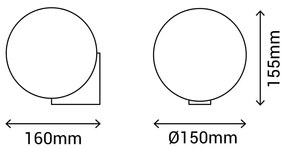 Lampada da parete in argento, ø 15 cm Obi - SULION