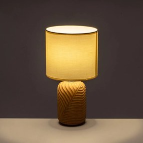 Lampada da tavolo color crema e mattone con paralume in tessuto (altezza 39 cm) - Casa Selección