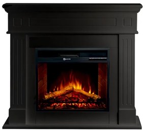 Camino elettrico da terra in legno Nero CAMBRIDGE 110x36x100h