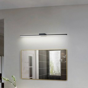 Lucande Luce per specchio a LED Kivana, nero, alluminio, 90 cm