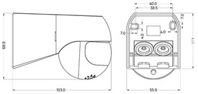 Sensore di Movimento da Parete regolabile IP44 - Nero