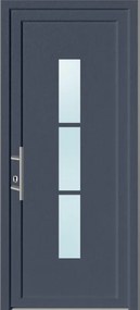 Portoncino d'ingresso 10012 L 90 x H 210 cm in PVC antracite, apertura spingere a destra