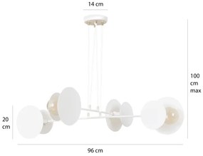 Lampadario a sospensione con filo IDEA 4xE27/15W/230V bianco