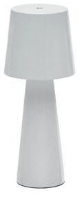Kave Home - Lampada da tavolo Arenys piccola in metallo verniciato bianco