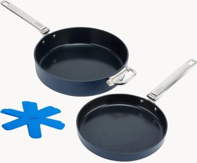 Set padelle con rivestimento antiaderente e proteggi-padelle Space, set da 3