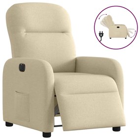 Poltrona Elettrica Reclinabile Crema İn Tessuto /