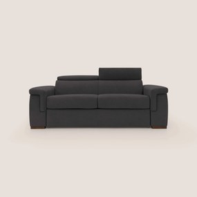 Giunone divano letto con materasso alto 18 cm e poggiatesta reclinabili in tessuto impermeabile T02 nero