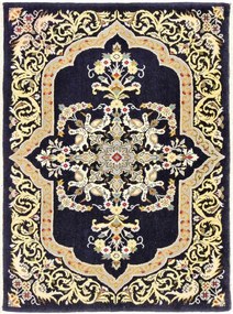 Ghom Tappeto 70 x 100 Blu (Iran) Annodato A Mano