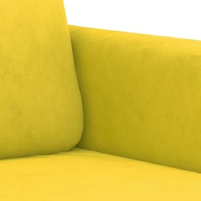 Set di divani 2 pz con cuscini giallo in velluto